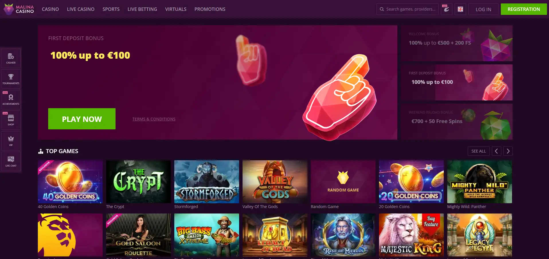 Malina casino &eacute;s sportfogad&aacute;s főoldal
