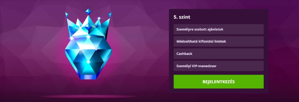 Malina casino VIP program szintek és előnyök